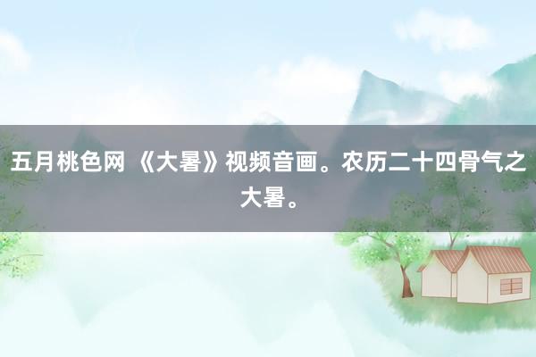 五月桃色网 《大暑》视频音画。农历二十四骨气之大暑。