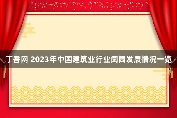 丁香网 2023年中国建筑业行业阛阓发展情况一览