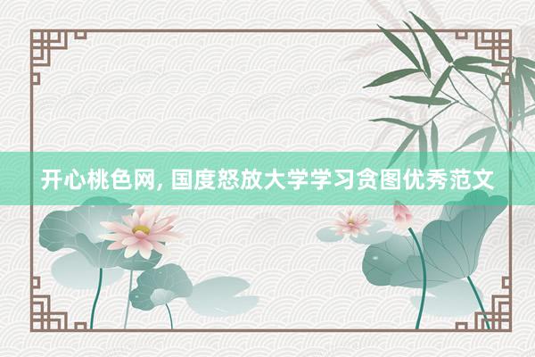 开心桃色网， 国度怒放大学学习贪图优秀范文