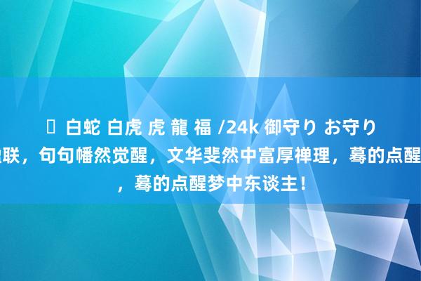 ✨白蛇 白虎 虎 龍 福 /24k 御守り お守り 10组禅意楹联，句句幡然觉醒，文华斐然中富厚禅理，蓦的点醒梦中东谈主！